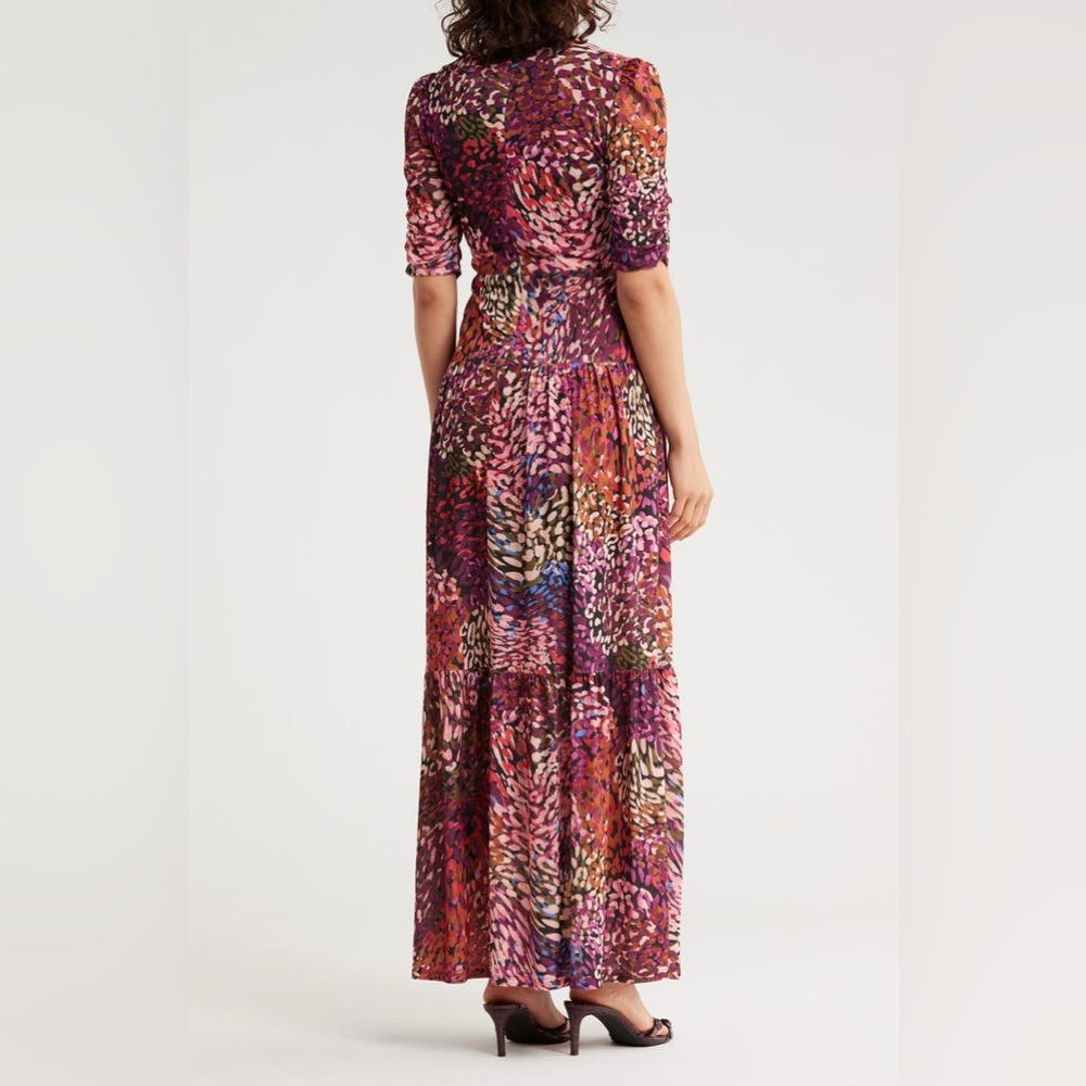 Vince Camuto - Shirred Sleeve Chiffon Tiered Maxi Dress - NWT - Size 2 - Picture 2 of 9